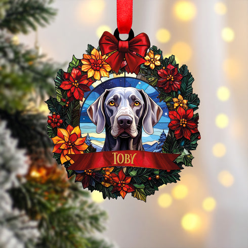 Weimaraner Wreath Christmas Decoration